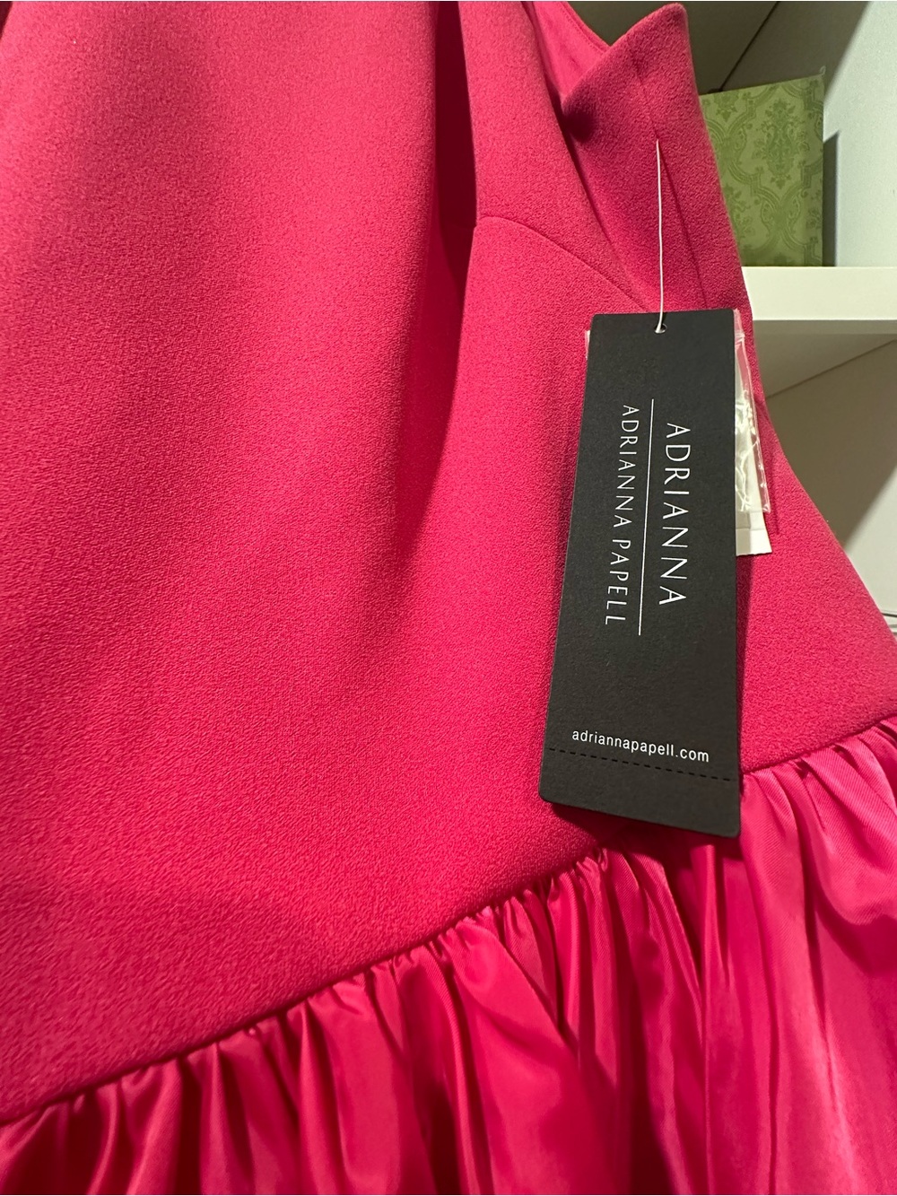Adrianna Papell Bubble Hem Mini Dress in Bright Rose - Picture 4 of 5